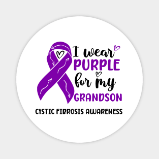 I Wear Purple For My Grandson Cystic Fibrosis Awareness Magnet